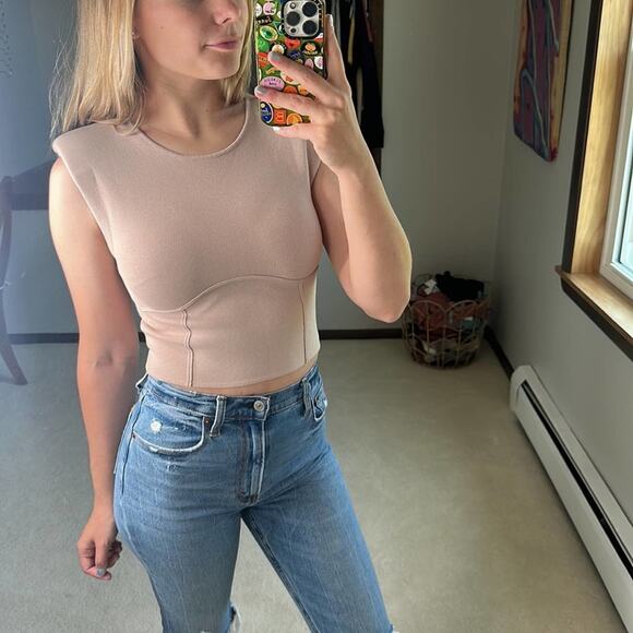 Zara: Nude Corset Tank - Picture 1 of 6
